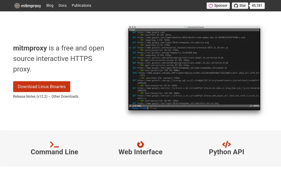 Preview of mitmproxy