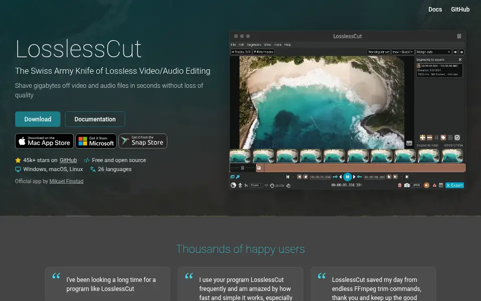 Preview of LosslessCut