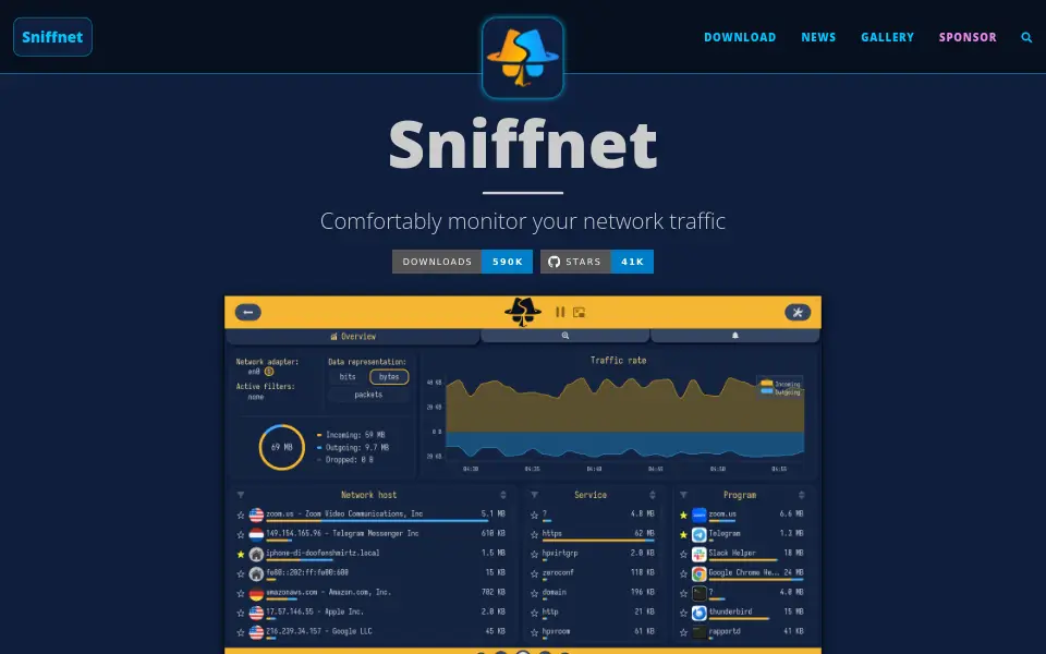 Preview of Sniffnet