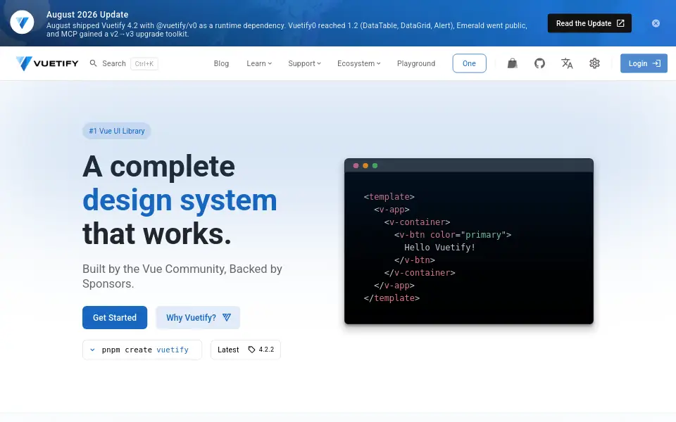 Preview of Vuetify