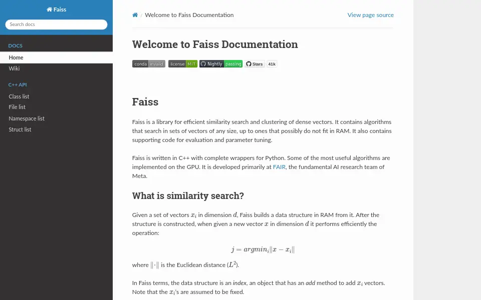 Preview of Faiss
