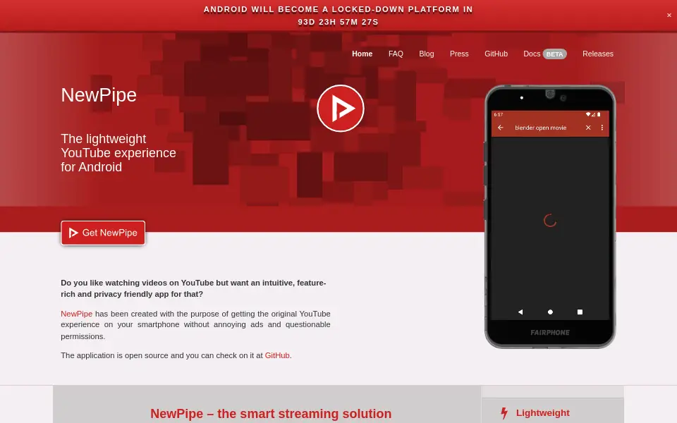 Preview of NewPipe