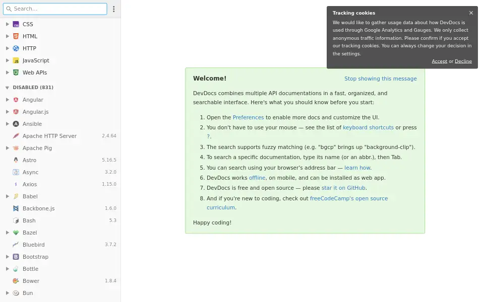 Preview of DevDocs