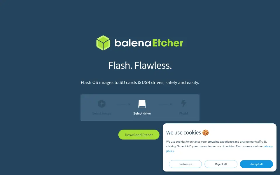 Preview of balenaEtcher