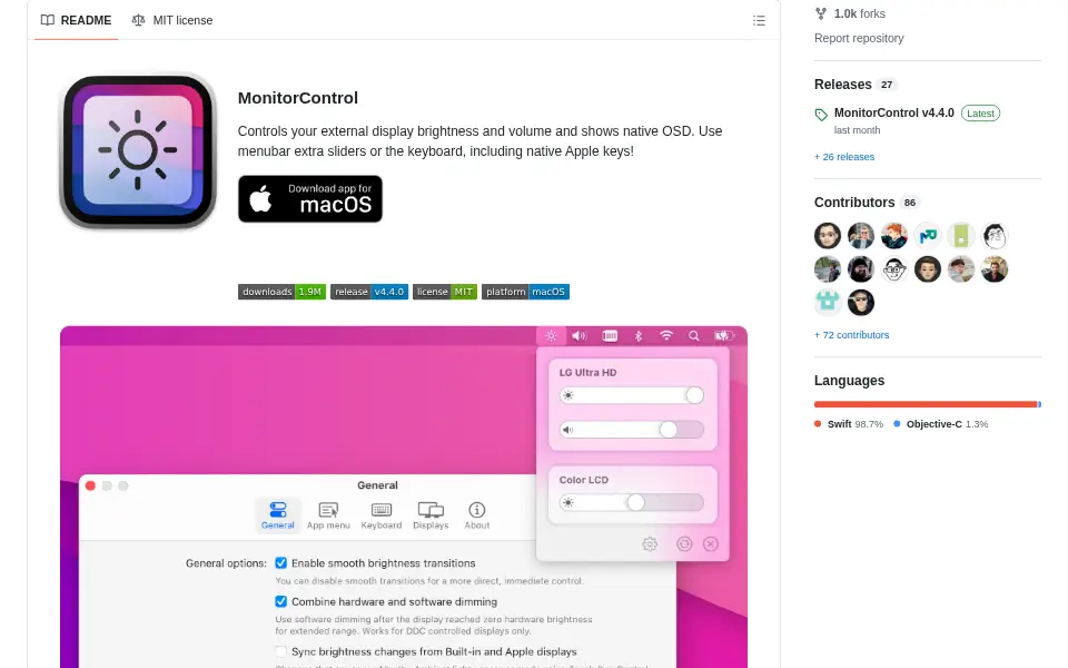 Preview of MonitorControl