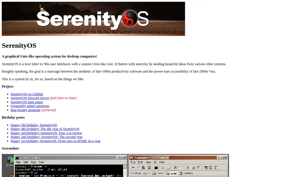 Preview of SerenityOS