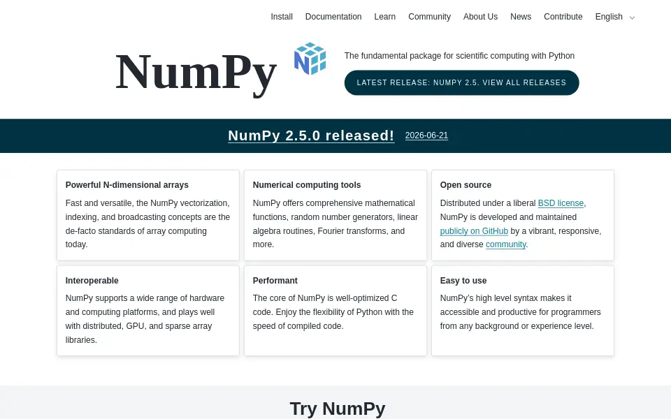 Preview of NumPy