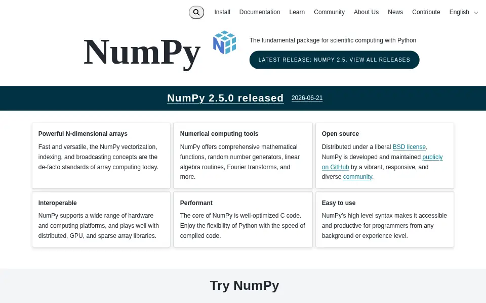 Preview of NumPy