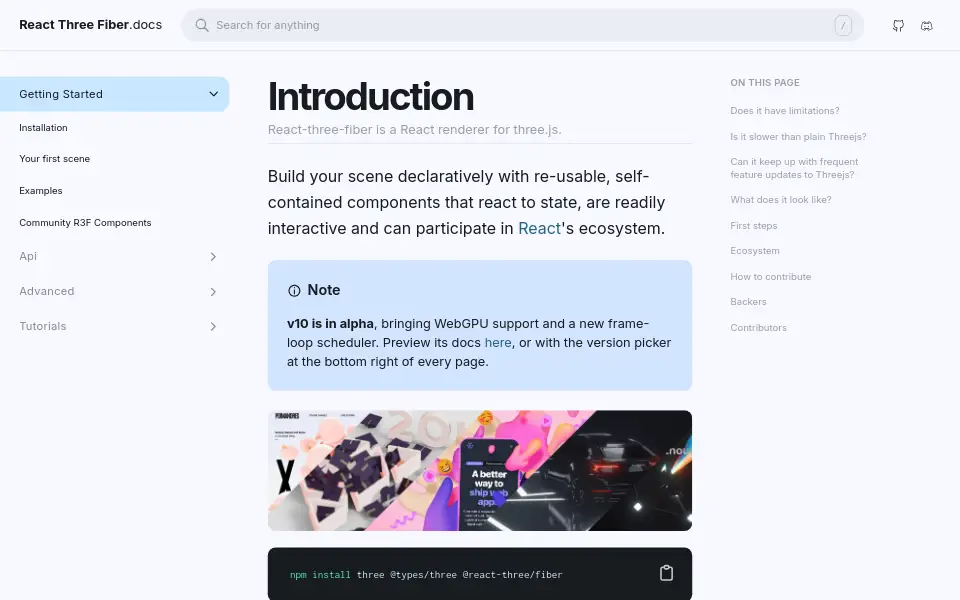 Preview of React Three Fiber