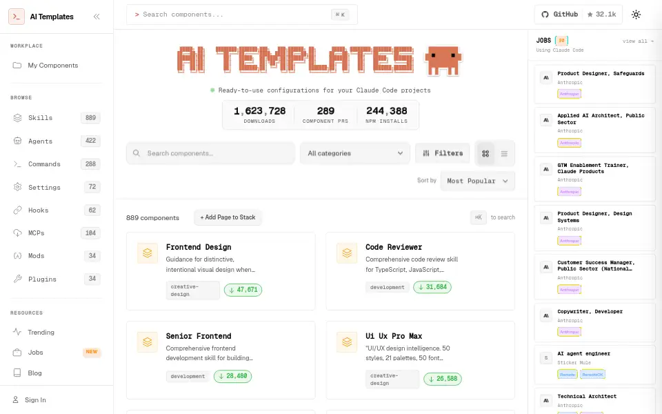 Preview of Claude Code Templates