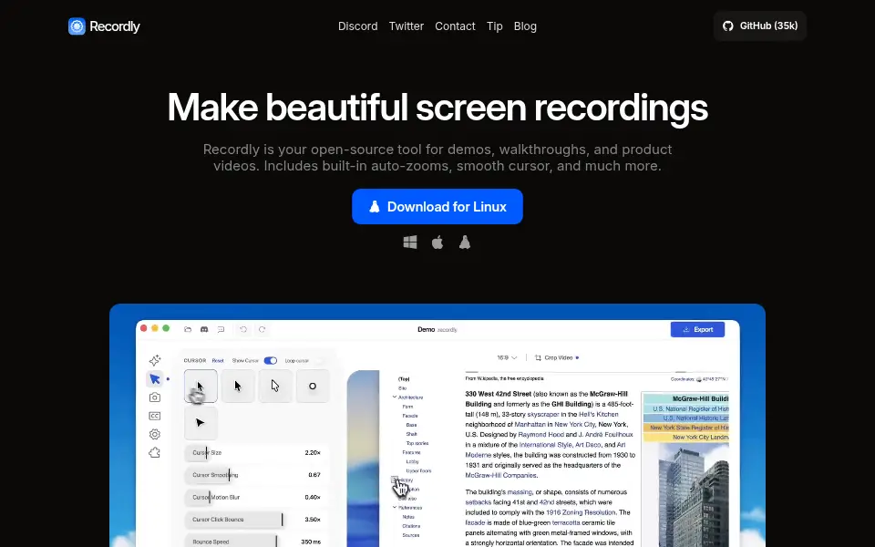 Preview of Recordly
