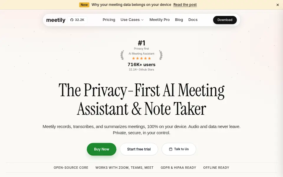 Preview of Meetily