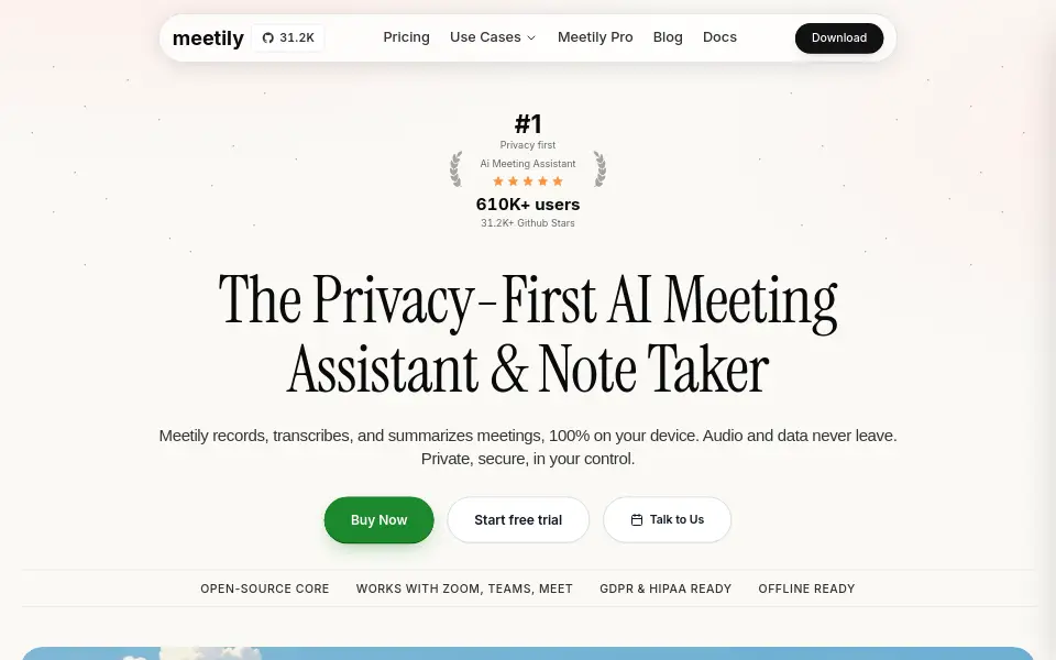 Preview of Meetily