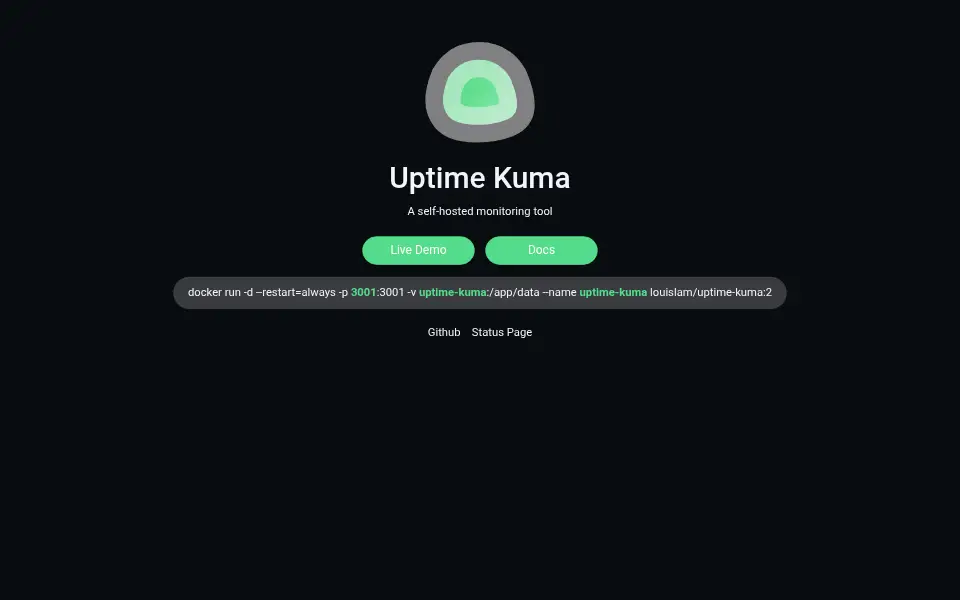 Preview of Uptime Kuma