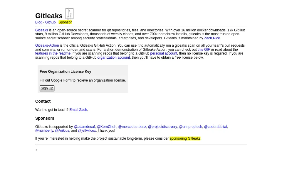 Preview of Gitleaks