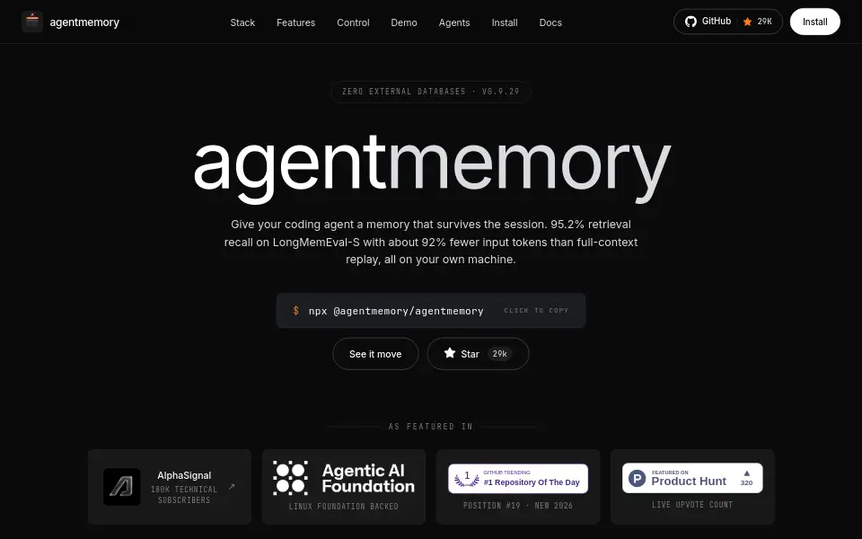 Preview of agentmemory
