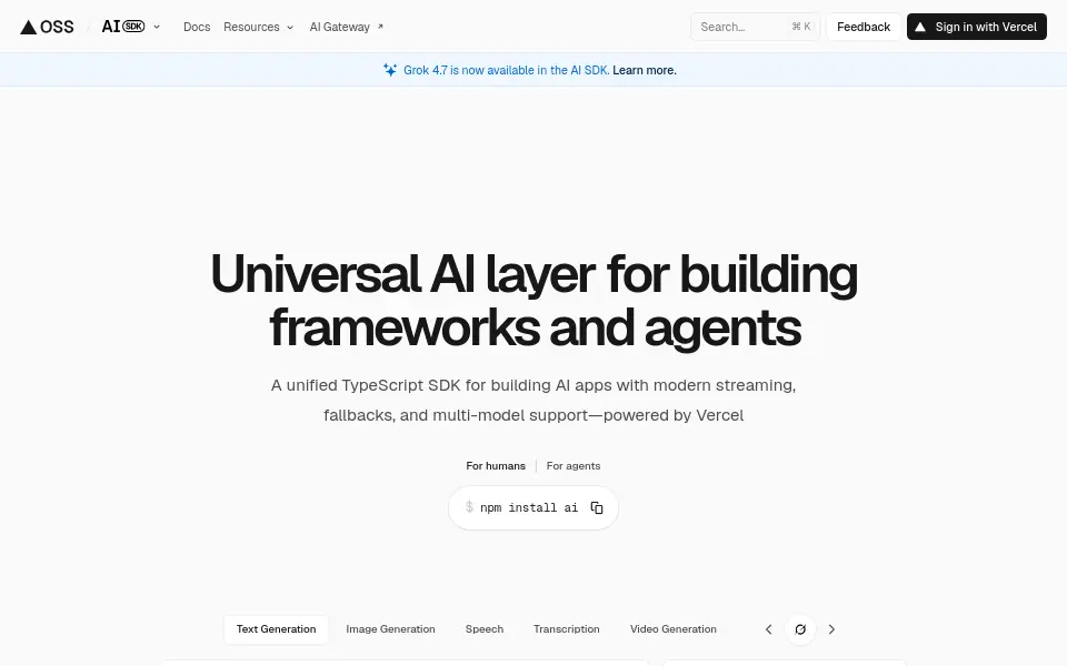 Preview of AI SDK