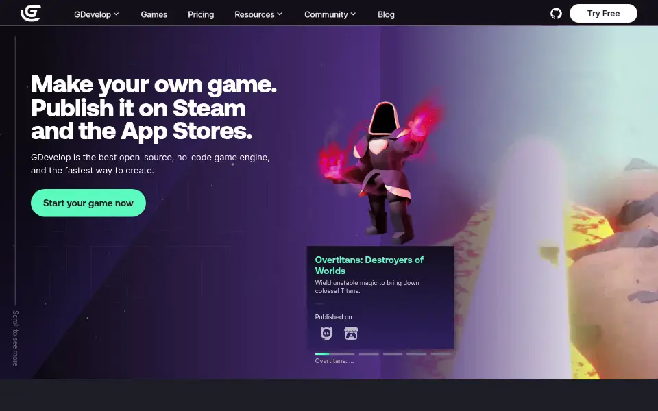 Preview of GDevelop