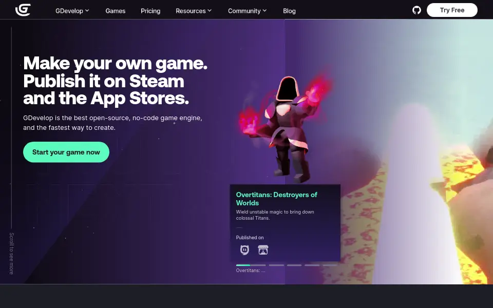 Preview of GDevelop