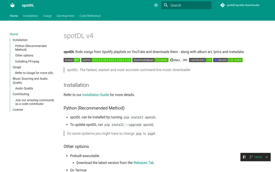 Preview of spotDL