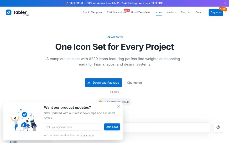 Preview of Tabler Icons