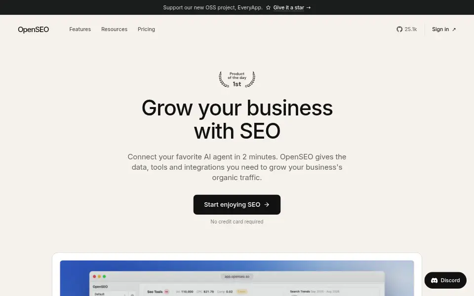 Preview of OpenSEO