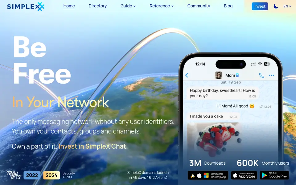 Preview of SimpleX Chat