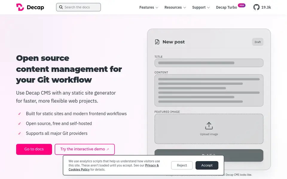 Preview of Decap CMS