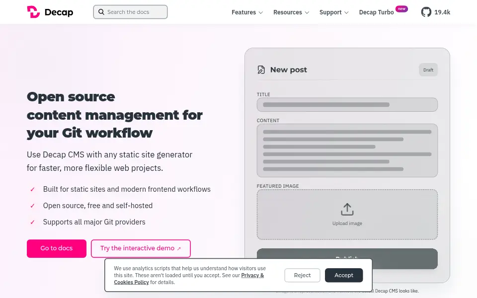 Preview of Decap CMS