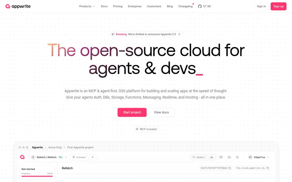 Preview of Appwrite