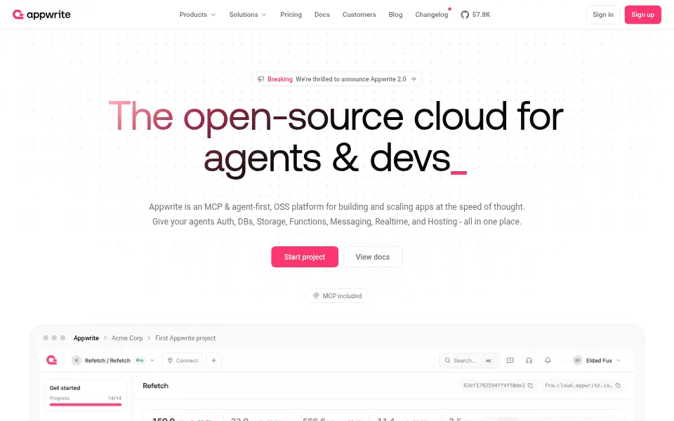 Preview of Appwrite