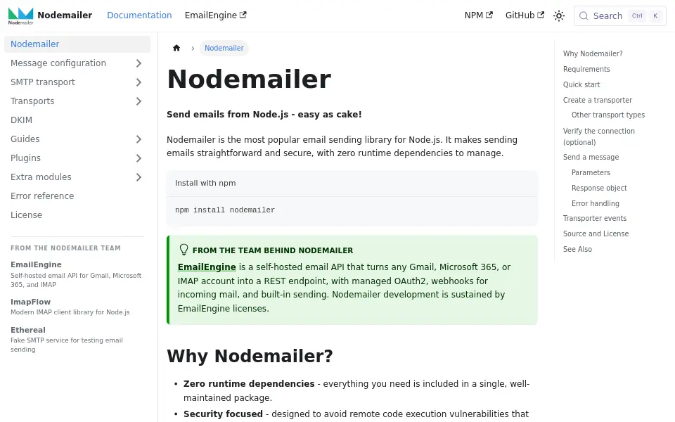 Preview of Nodemailer