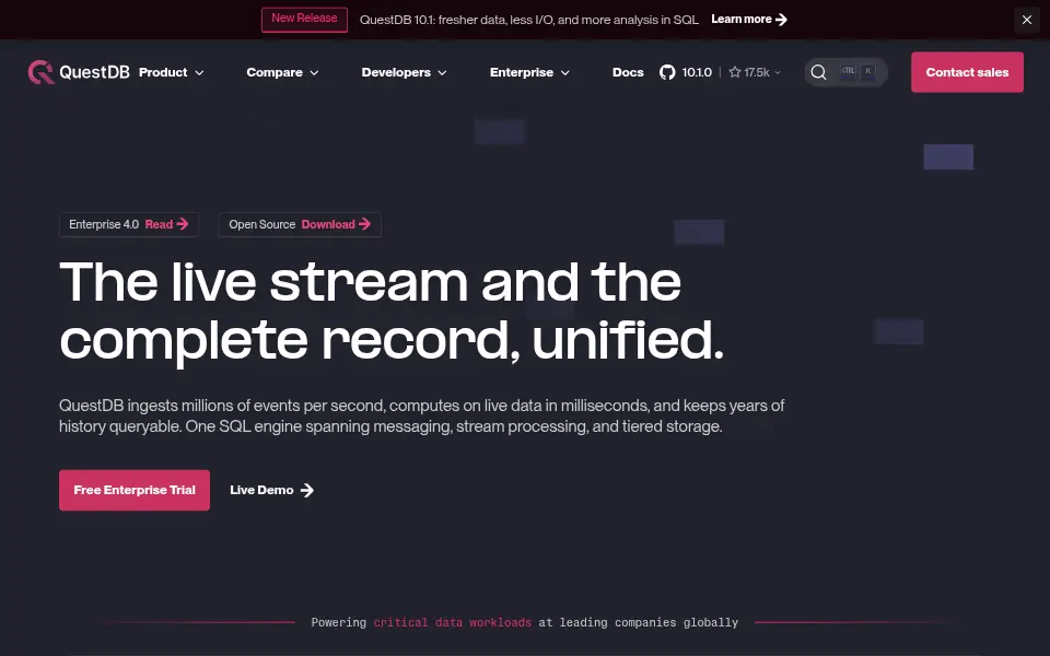 Preview of QuestDB