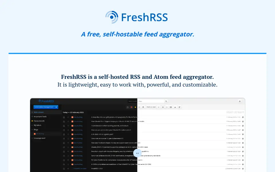 Preview of FreshRSS