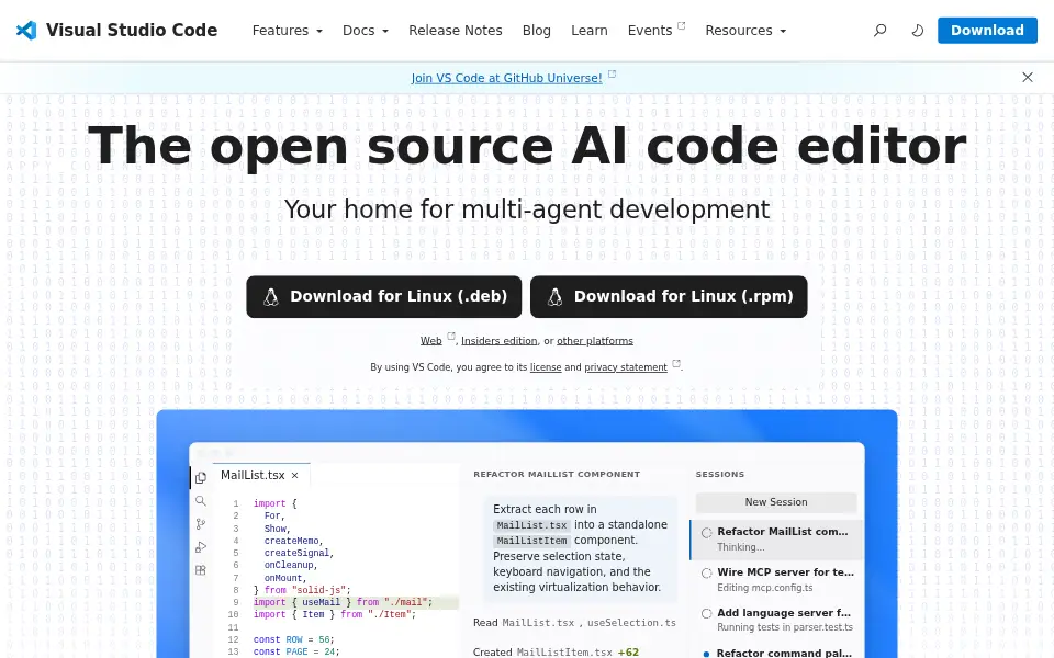 Preview of VS Code (Code - OSS)