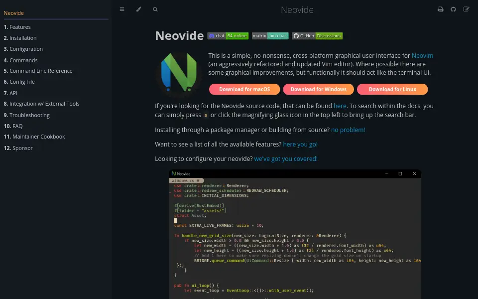Preview of Neovide