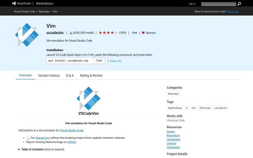 Preview of VSCodeVim