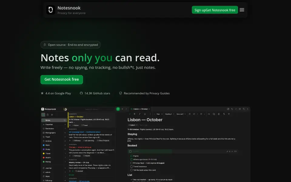 Preview of Notesnook