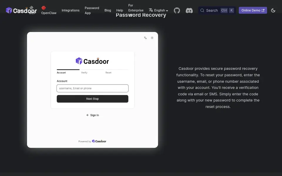 Preview of Casdoor