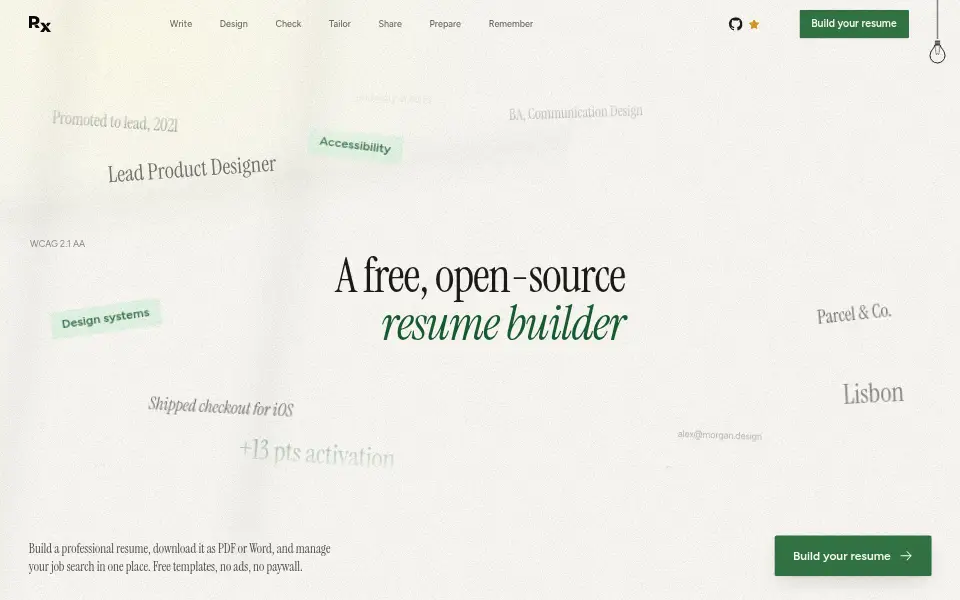 Preview of Reactive Resume