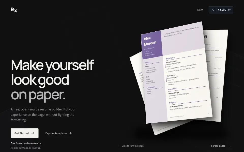 Preview of Reactive Resume