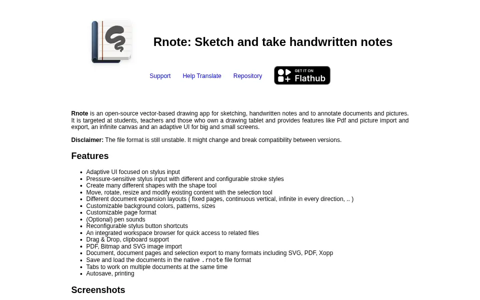 Preview of Rnote